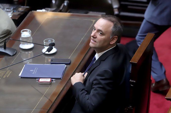 Manuel Adorni, durante su presentación en Diputados. Manuel Adorni, durante su presentación en Diputados.